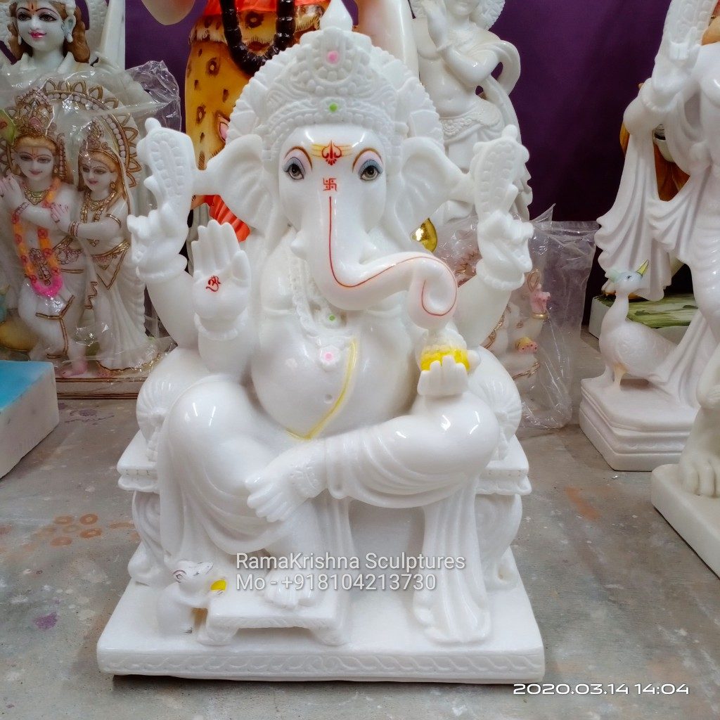 White Marble Ganpati idol