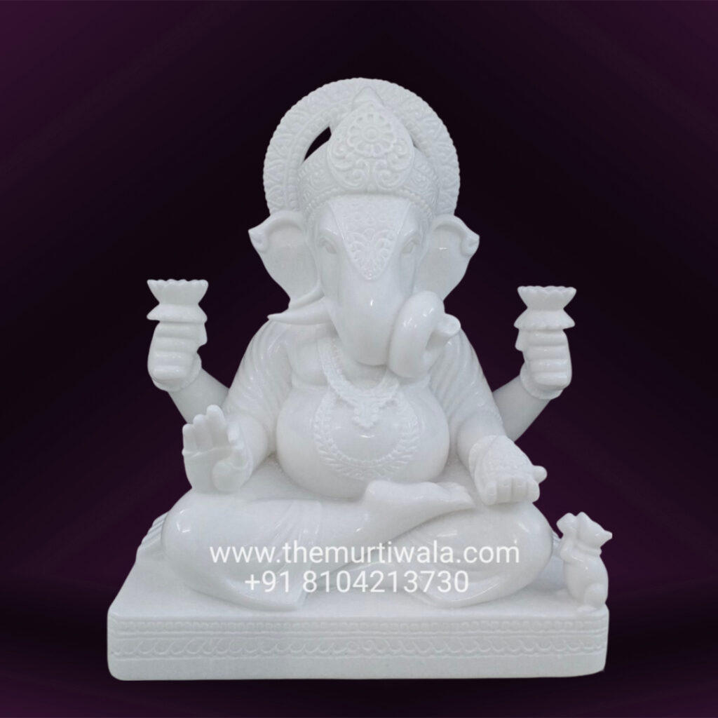 dagdu ganesh marble statue