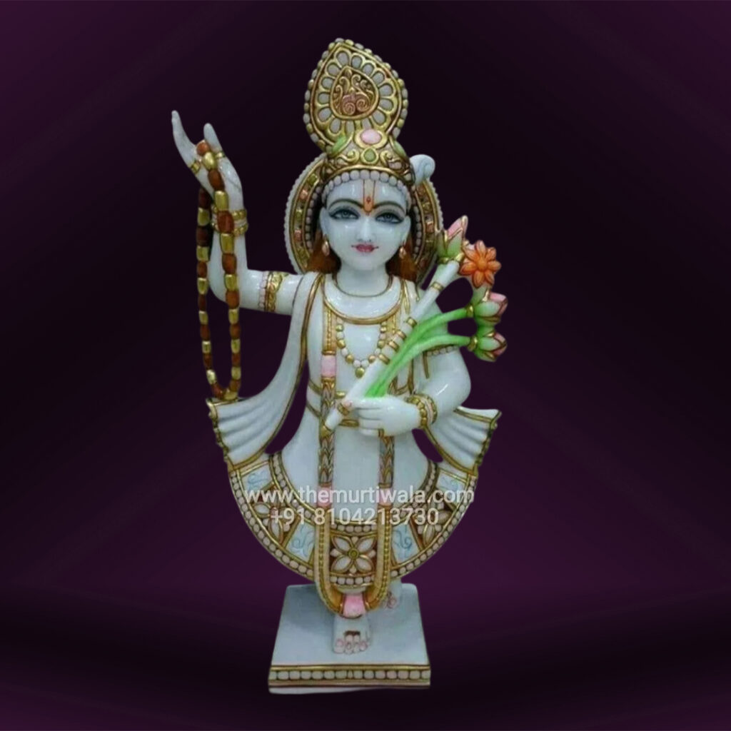 Yamuna ji murti white marble