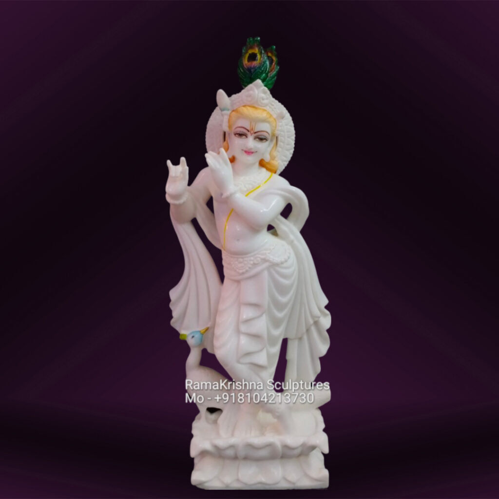 white marble krishna idol