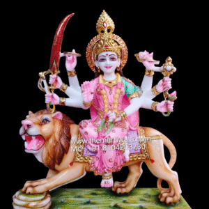 Colorful Marble Durga Maa Statue