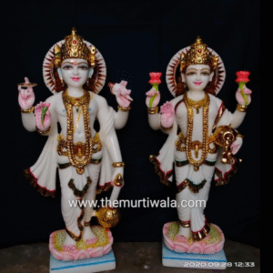 Lord Vishnu and Lakshmi Marble Murti