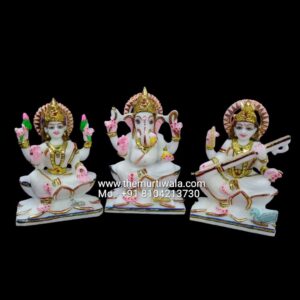 Laxmi Ganesh Saraswati Statue set