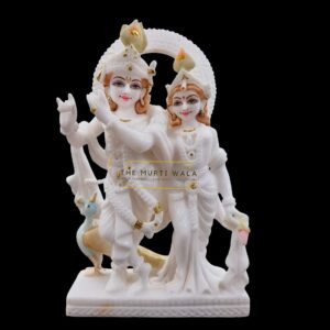Radha Krishna White Marble Jugal Murti