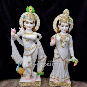 Traditional Marble Radha Krishna Statue