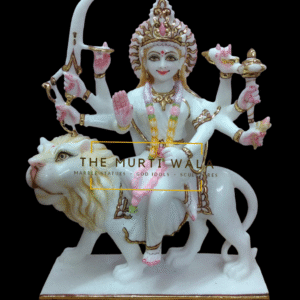 White Marble Durga Maa Murti