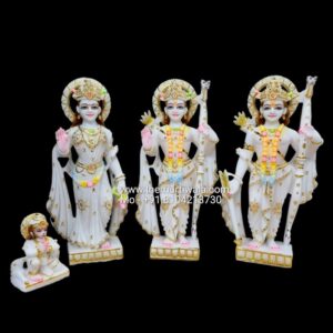Ram Darbar Marble Statue Gold Plated