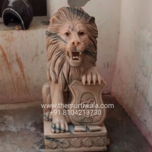Sitting Lion Statue for Front Door